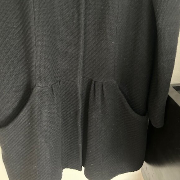 IRO Black Collarless Snap button Coat - Size Small/Medium - Picture 2 of 5